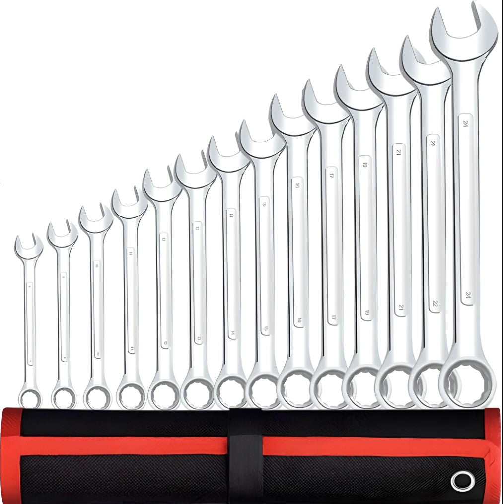 Set 14 chei fixe, Zola, 8-24 mm, otel crom-vanadiu, cu husa de depozitare Set 14 chei fixe, Zola, 8-24 mm, otel crom-vanadiu, cu husa de depozitare